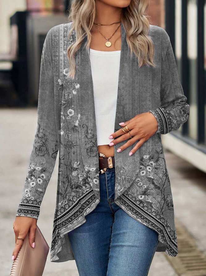 Veste longue ouverte pour femme avec motif floral Berg-Feldt
