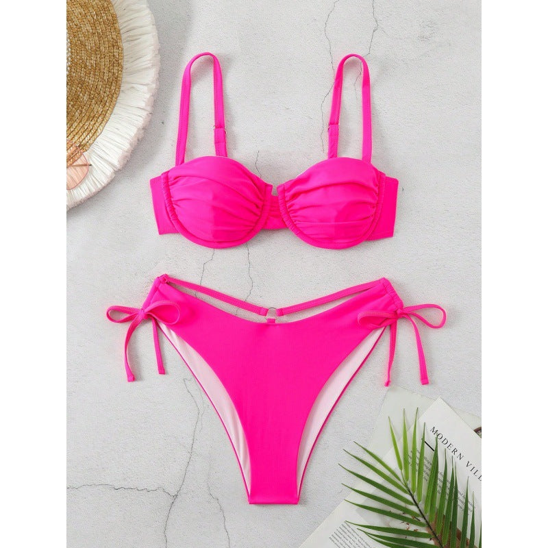 Ensemble bikini froncé push-up à bretelles réglables par berg-feldt