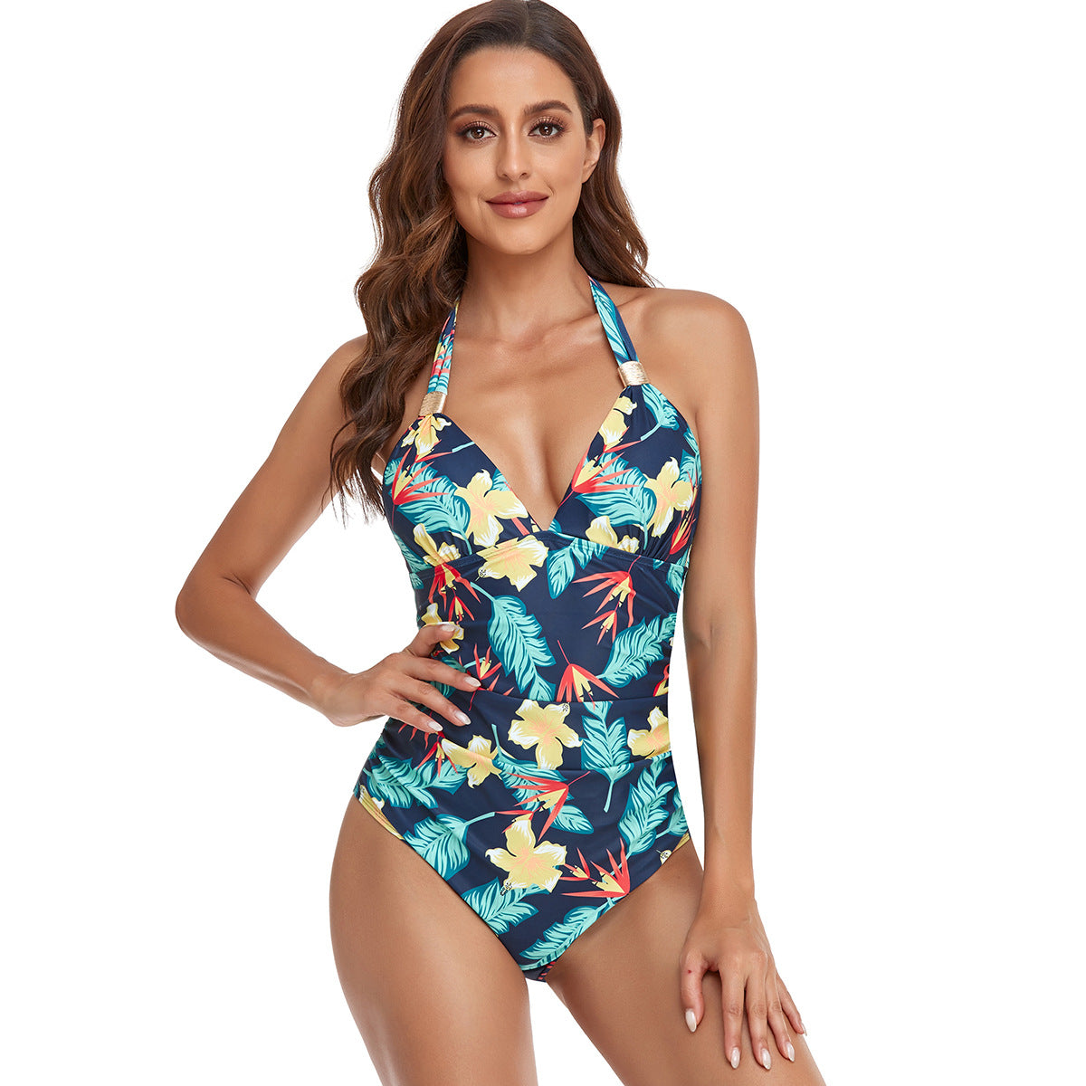 Maillot de bain femme berg-feldt, décolleté en V, imprimé léopard