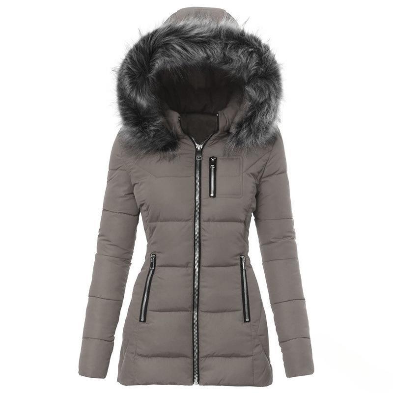 Veste d'hiver femme Berg-Feldt avec col en fausse fourrure amovible