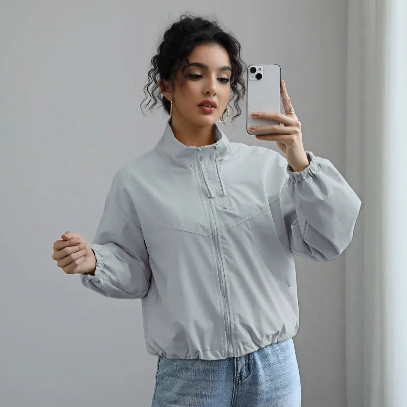 Veste de mi-saison chic pour femme avec col montant et ourlet élastique Berg-Feldt