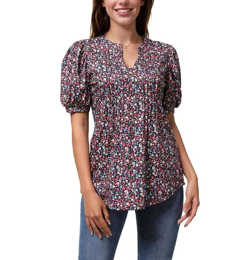 Robe-chemise à volants et imprimé floral de berg-feldt