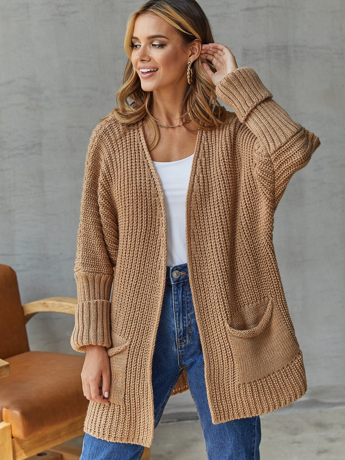 Cardigan douillet pour femme avec poches profondes et manches volumineuses Berg-Feldt