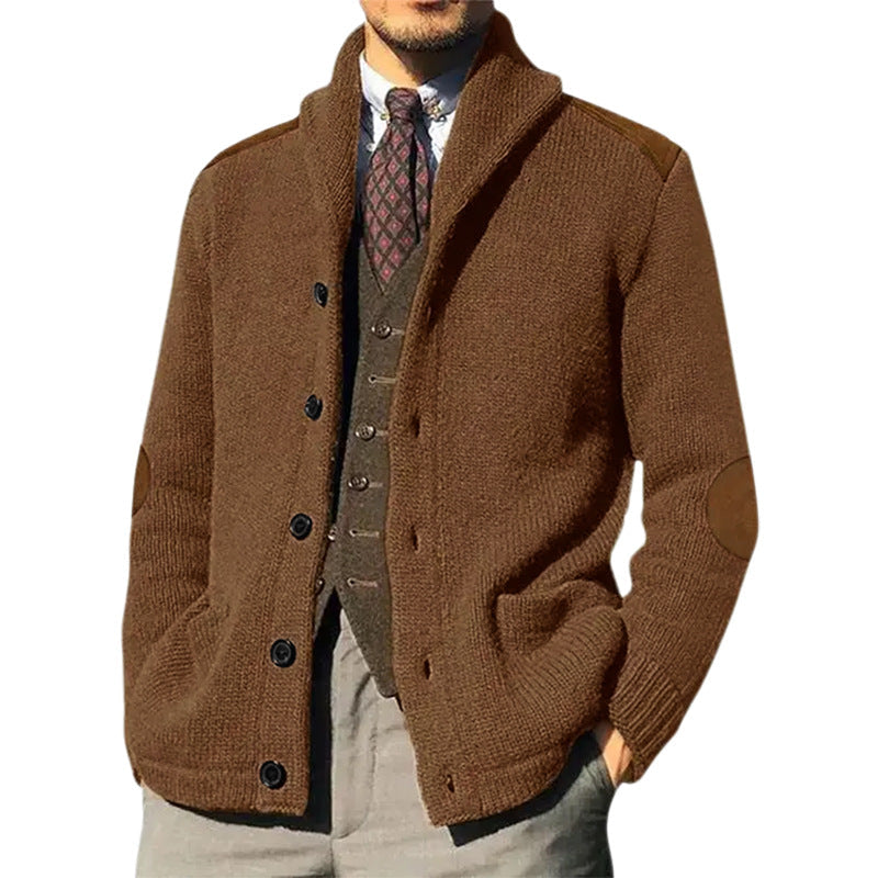 Herren Strickjacke mit klassischem Schalkragen und eleganten details Berg-Feldt