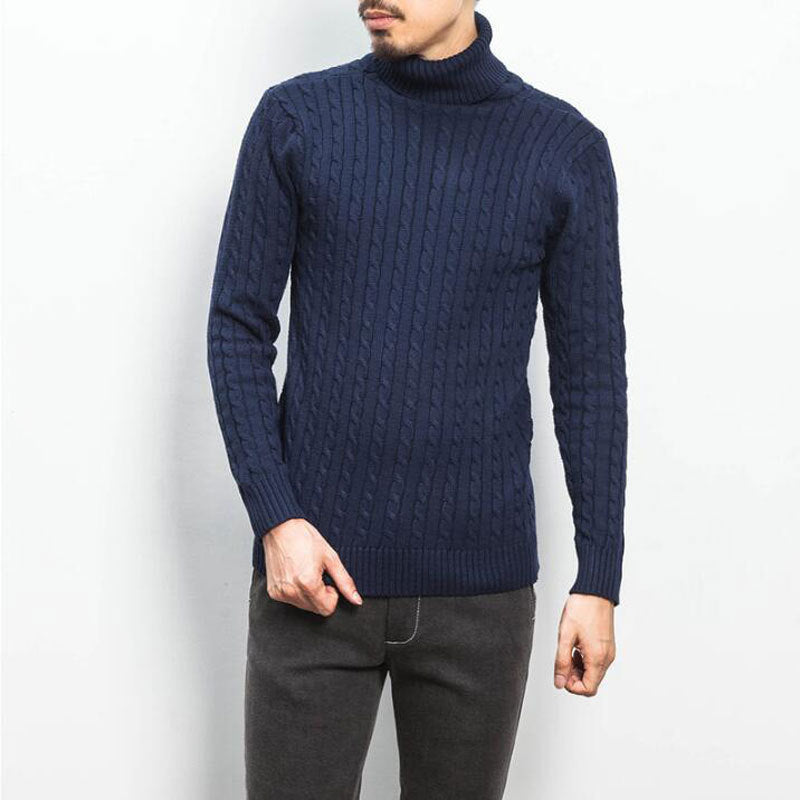 Herren komfortabler Rollkragenpullover mit Zopfmuster Berg-Feldt
