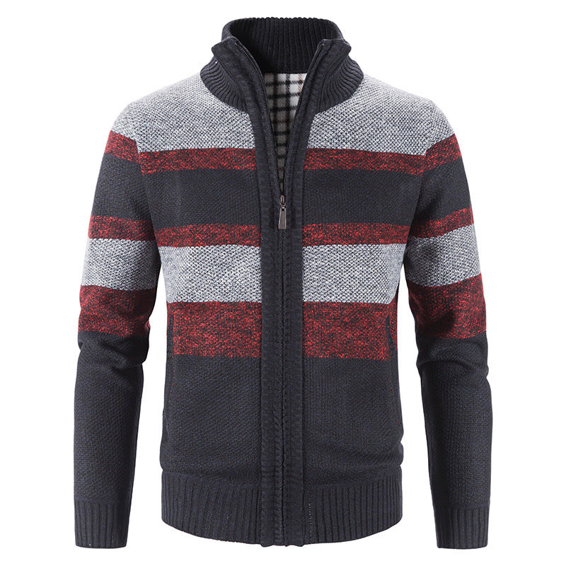 Herren modische Strickjacke mit Stehkragen und Reißverschluss Berg-Feldt
