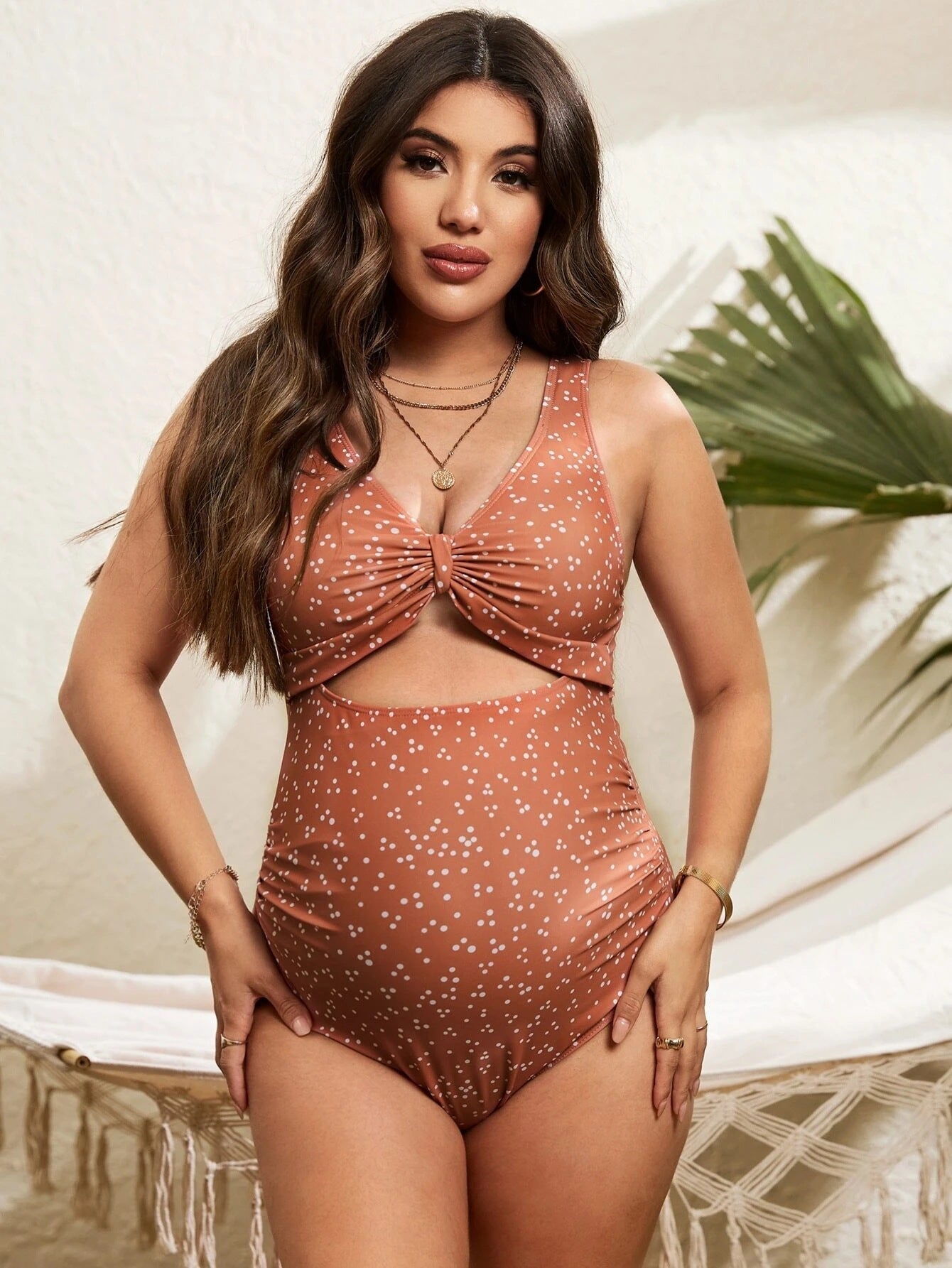 Maillot de bain amincissant pour femme, une pièce avec nœud élégant de berg-feldt