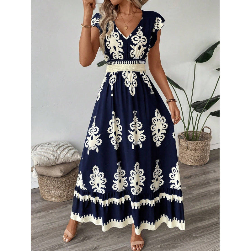Robe longue bohème pour femme avec taille smockée par berg-feldt