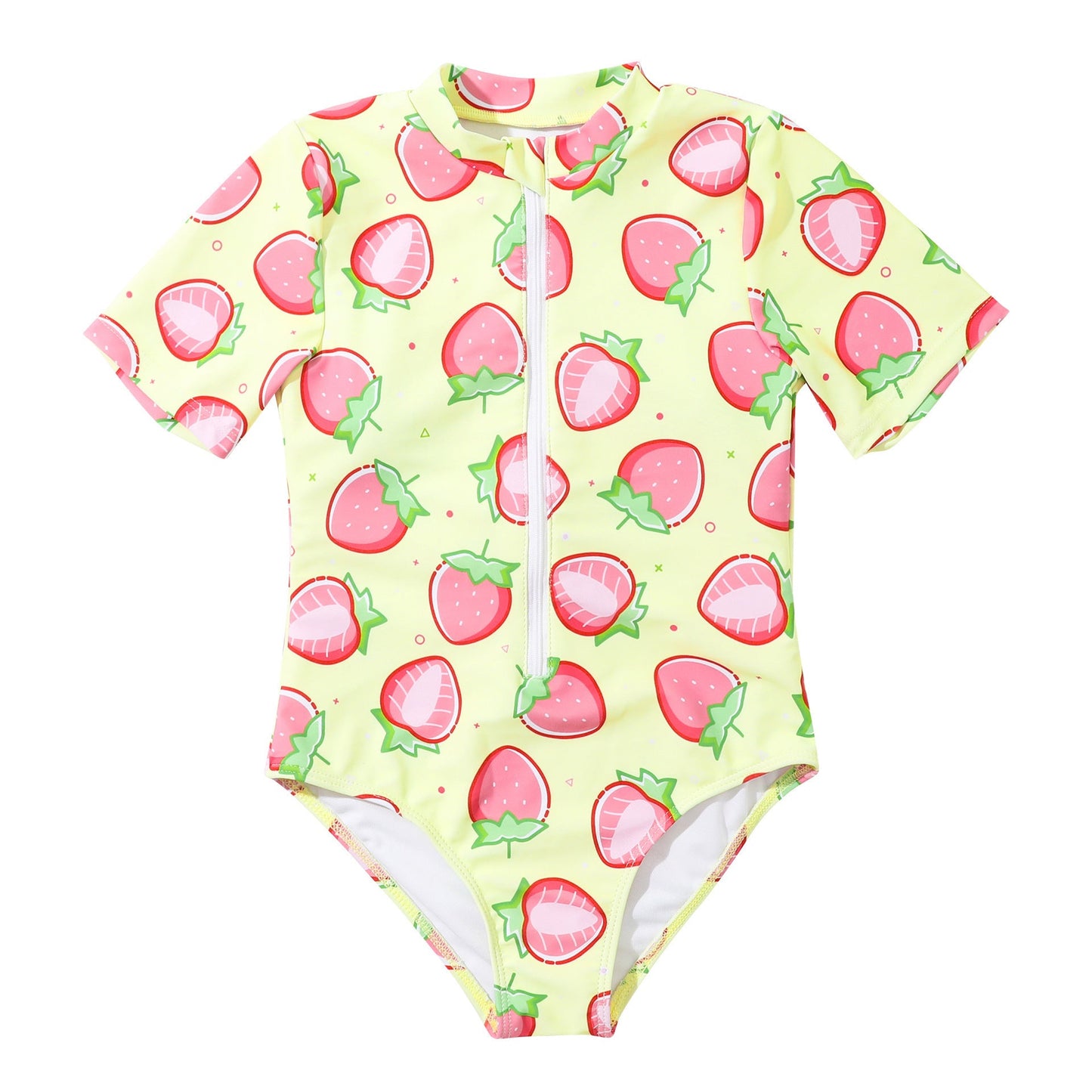Maillot de bain une pièce à manches courtes pour femme avec imprimé fraise amusant de berg-feldt