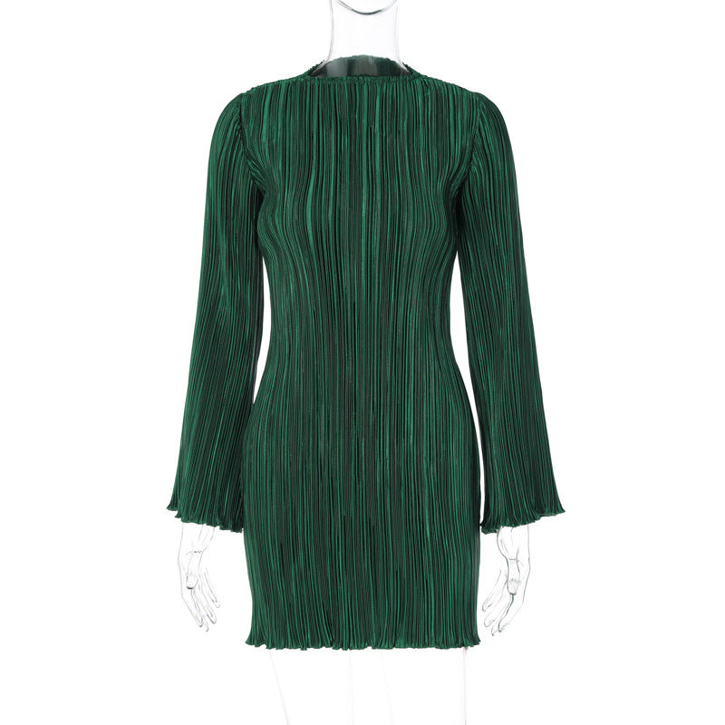 Robe plissée à manches longues pour femme de berg-feldt