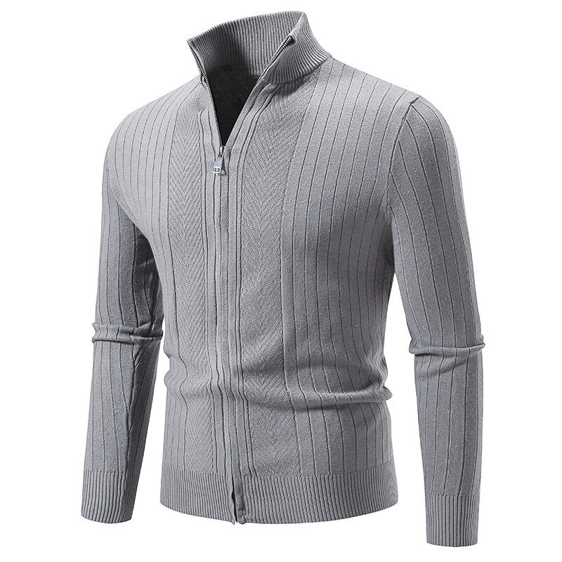 Herren Strickpullover mit modernem Reißverschluss und Rippenstruktur Berg-Feldt