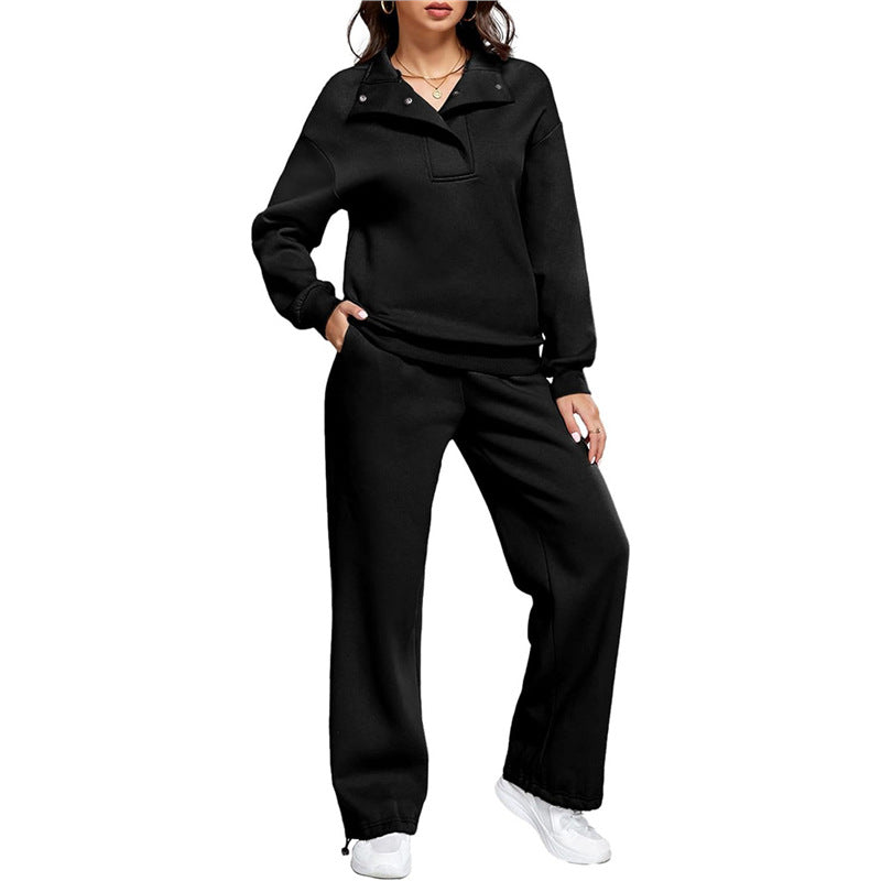 Ensemble décontracté confortable pour femme avec col montant et pantalon large Berg-Feldt