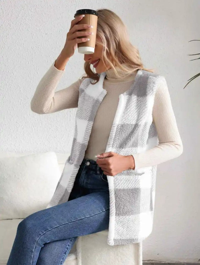Gilet douillet pour femme à carreaux Berg-Feldt