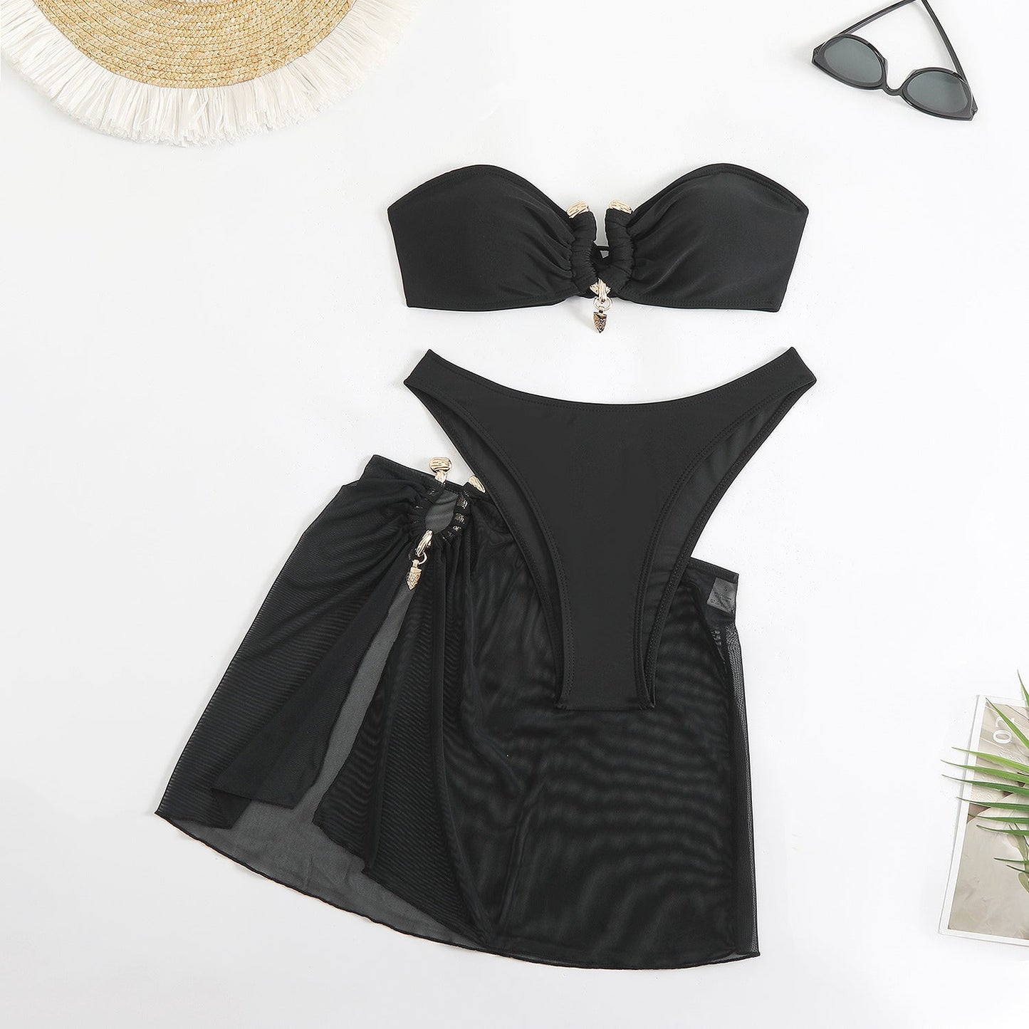 Bikiniset mit Raffung und angesetztem Rock von berg-feldt