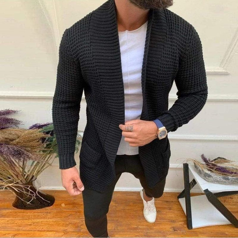 Cardigan ouvert pour homme en grosse maille avec col profond Berg-Feldt