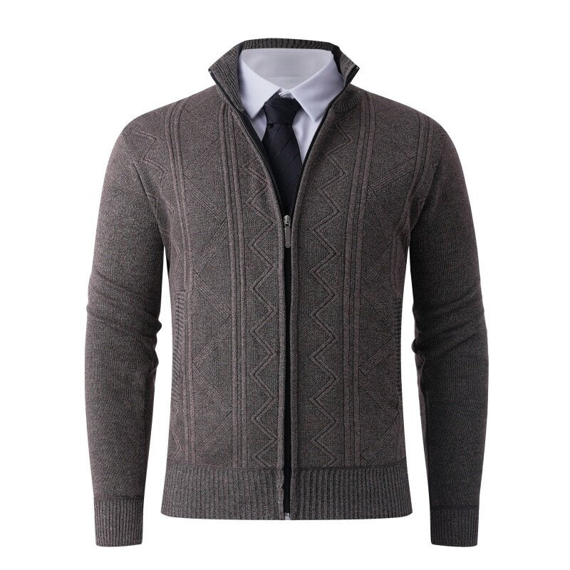 Herren Strickjacke mit modernem Zipper und eleganten Mustern Berg-Feldt