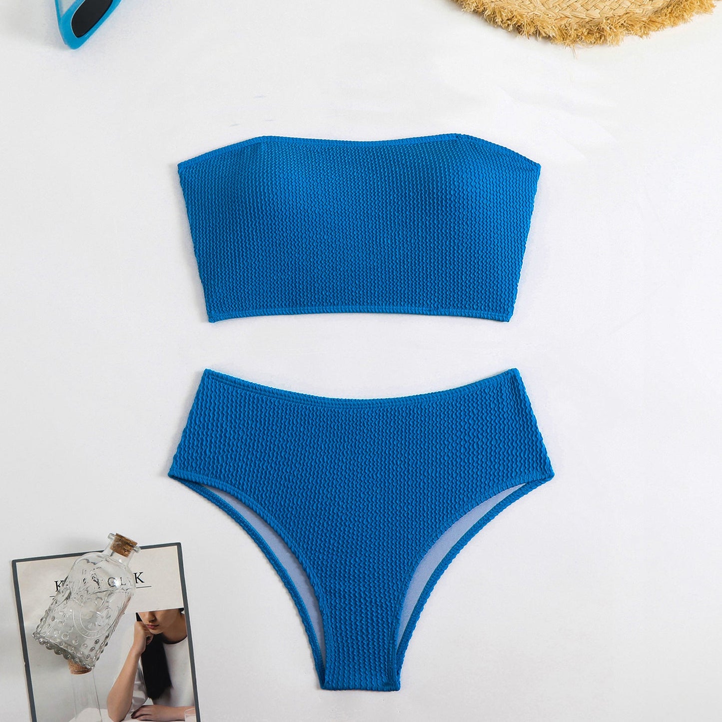 Haut de bikini texturé pour femme Berg-feldt, échancrure haute