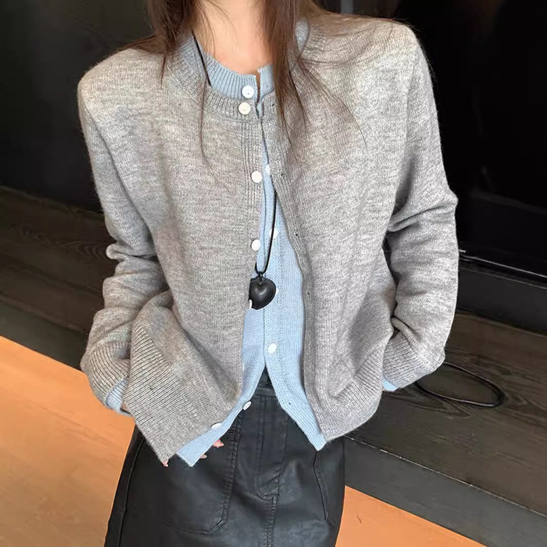 Gilet en maille pour femme avec col rond et bouton Berg-Feldt