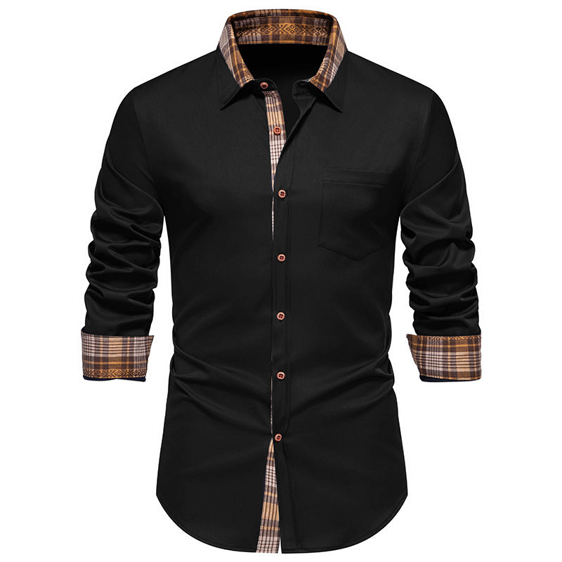 Chemise homme mode avec col à carreaux et poche poitrine Berg-Feldt