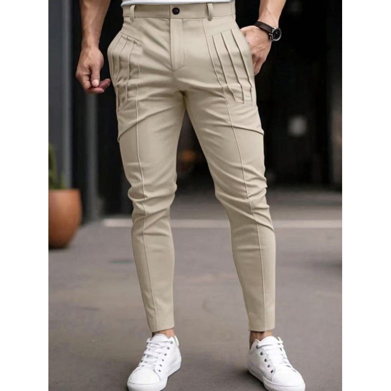 Herren stylische Slim-Fit Anzughose mit plissiertem Design Berg-Feldt
