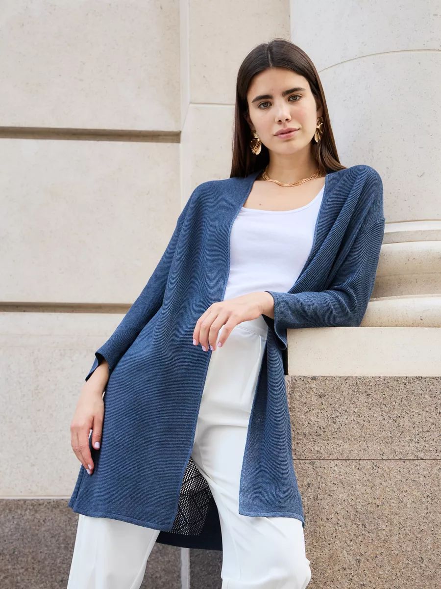 Cardigan élégant pour femme de berg-feldt, coupe ouverte, motif discret