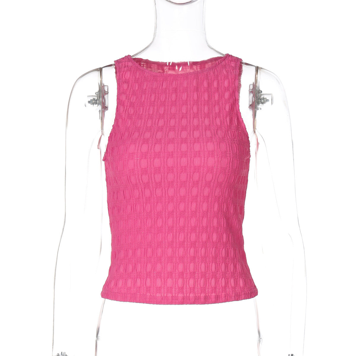 Crop-top structuré, élastique et à col montant pour femmes par berg-feldt