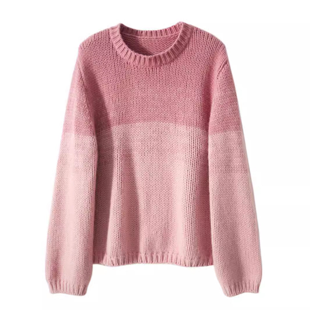 Pull en grosse maille pour femme avec dégradé de couleurs douces et col montant Berg-Feldt