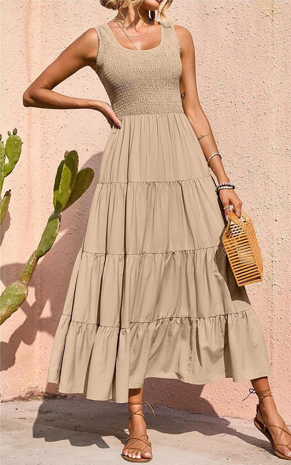 Robe longue étagée pour femme avec haut élastique de berg-feldt