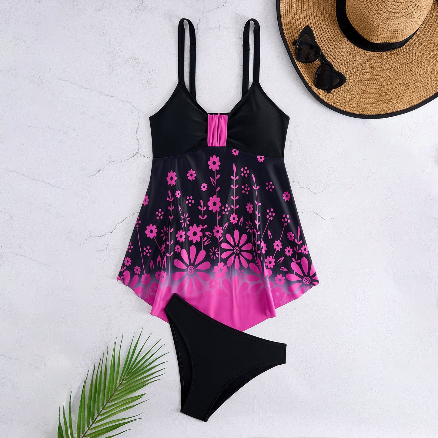 Tankini femme Berg-Feldt à motif floral et bon maintien