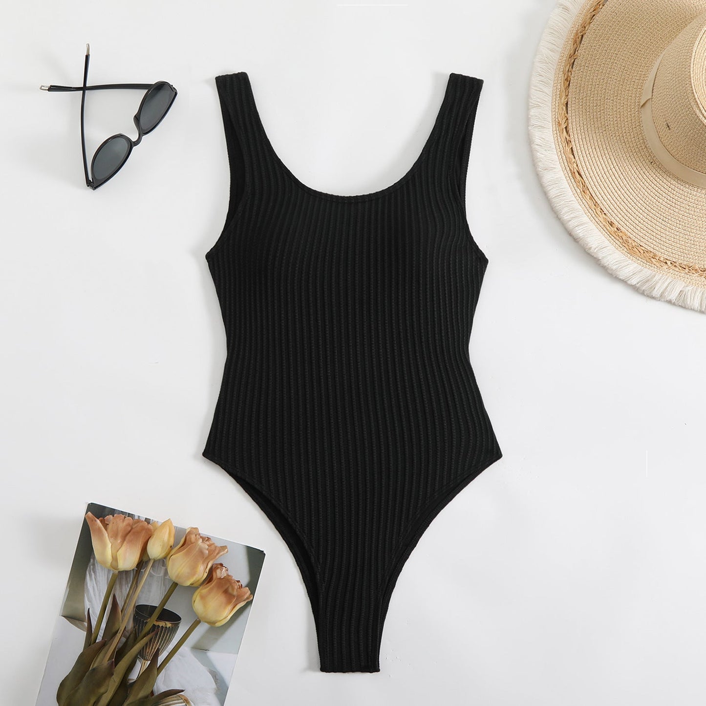Maillot de bain côtelé taille haute Berg-Feldt pour femme