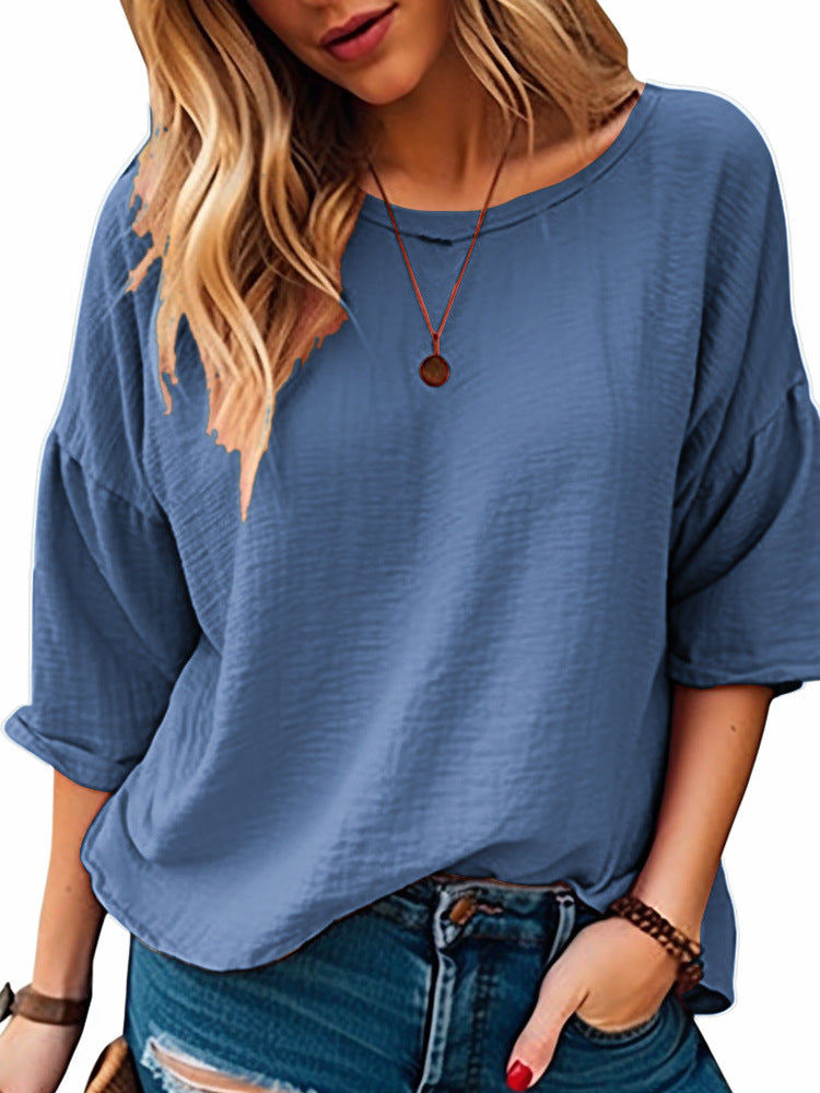 T-shirt décontracté oversize pour femme à col rond large Berg-Feldt