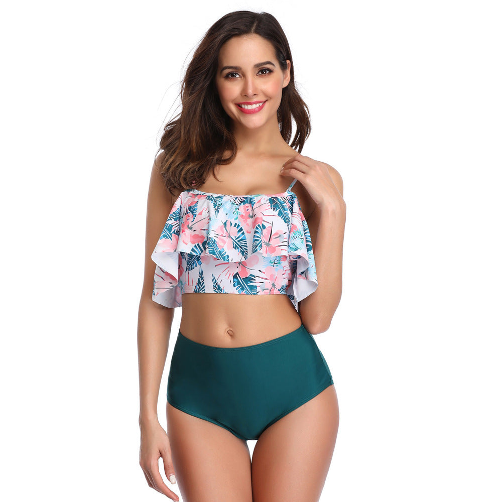 Ensemble bikini pour femme berg-feldt, design fluide à volants, taille haute