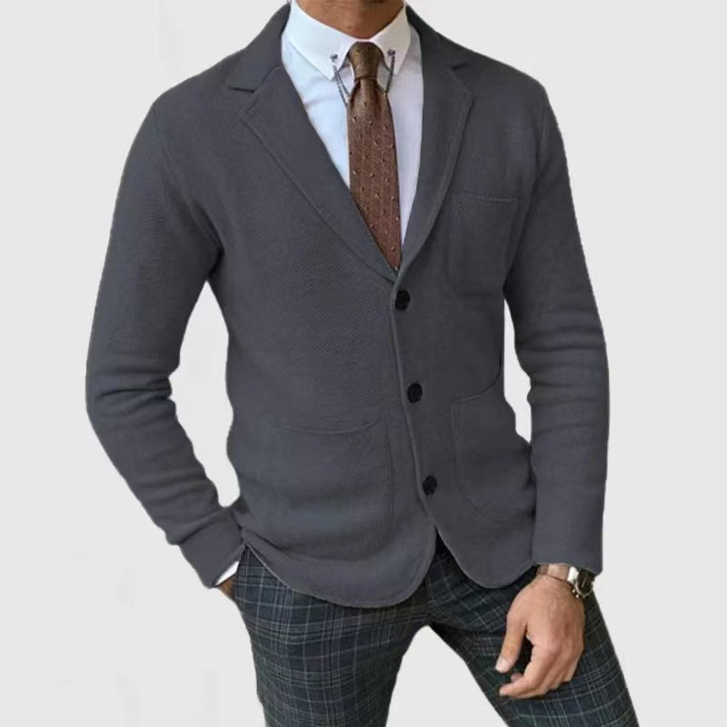 Herren Strickblazerjacke mit hohen Taschen und eleganter Knopfleiste Berg-Feldt