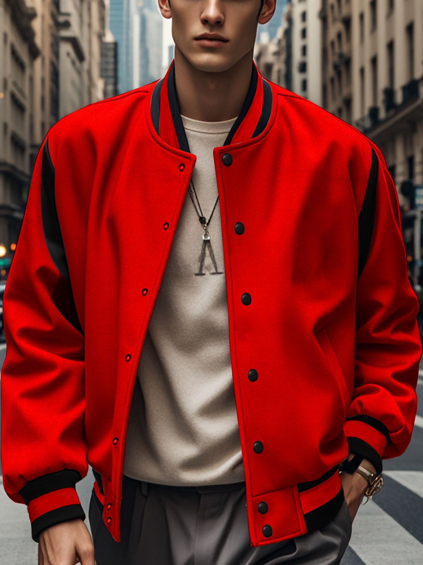 Bomber pour homme avec manches contrastées Berg-Feldt