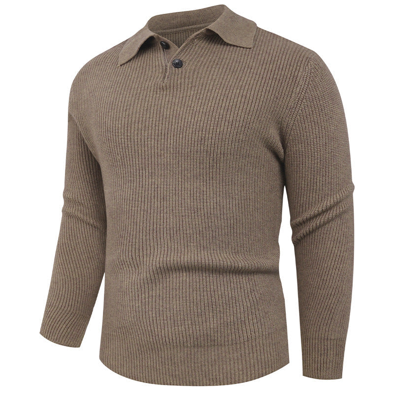 Herren Strickpullover mit modernem Polokragen und funktionalem Knopfverschluss Berg-Feldt