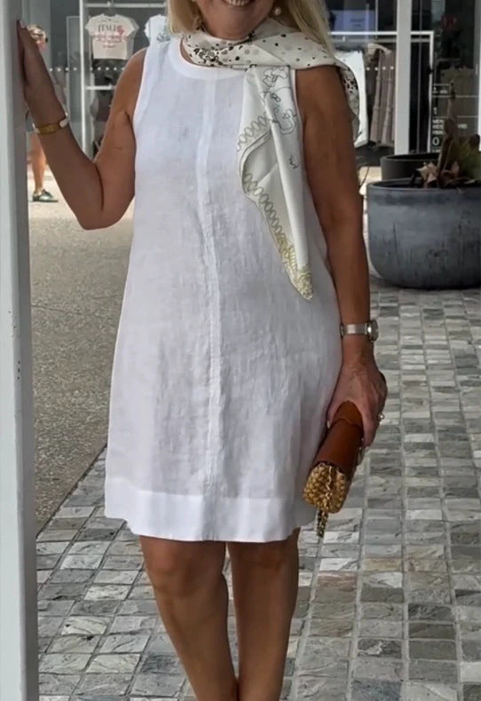 Robe d'été légère en lin avec foulard tendance de berg-feldt pour femme