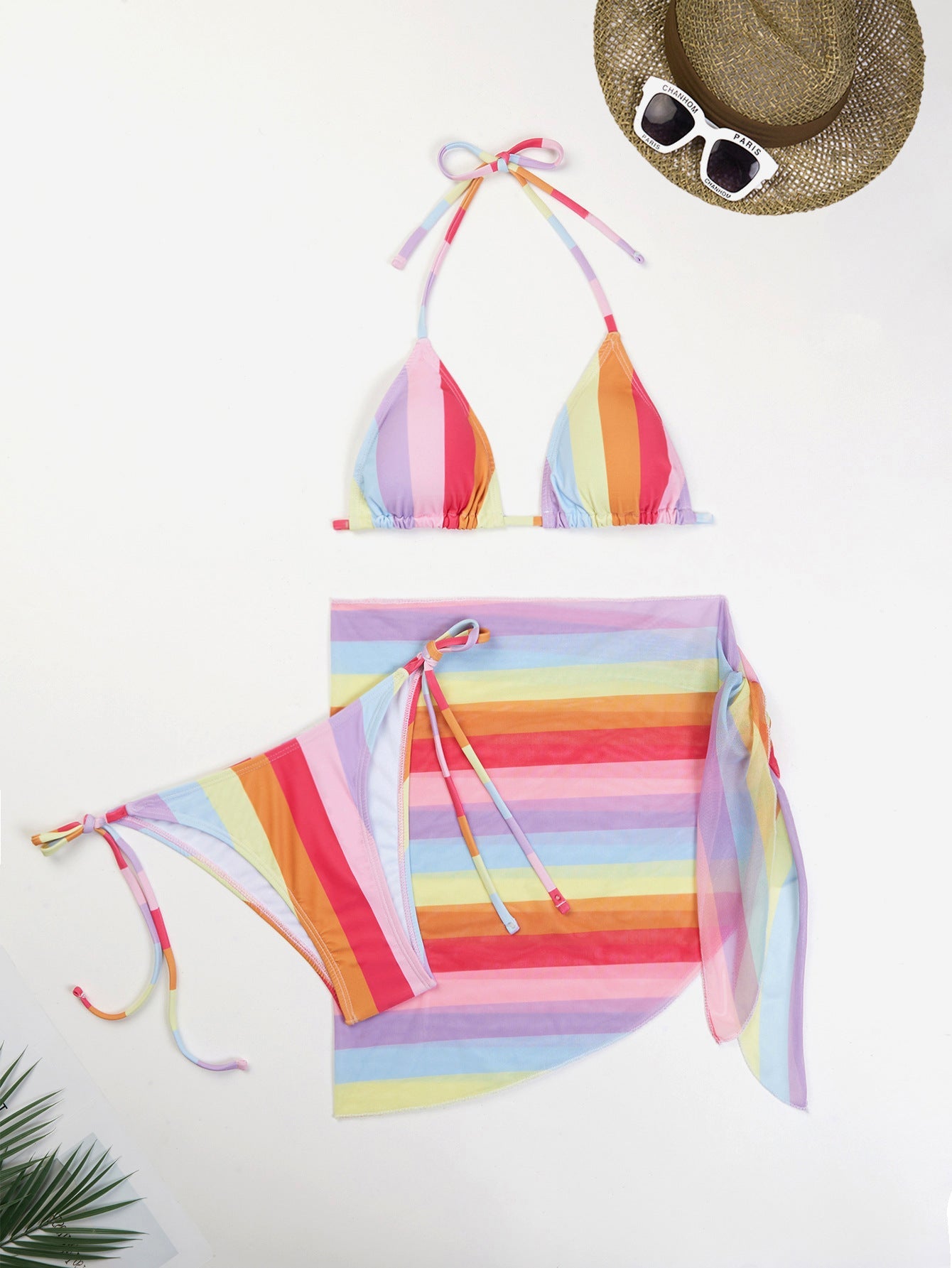Ensemble bikini triangle et cache-maillot transparent Berg-Feldt pour femmes