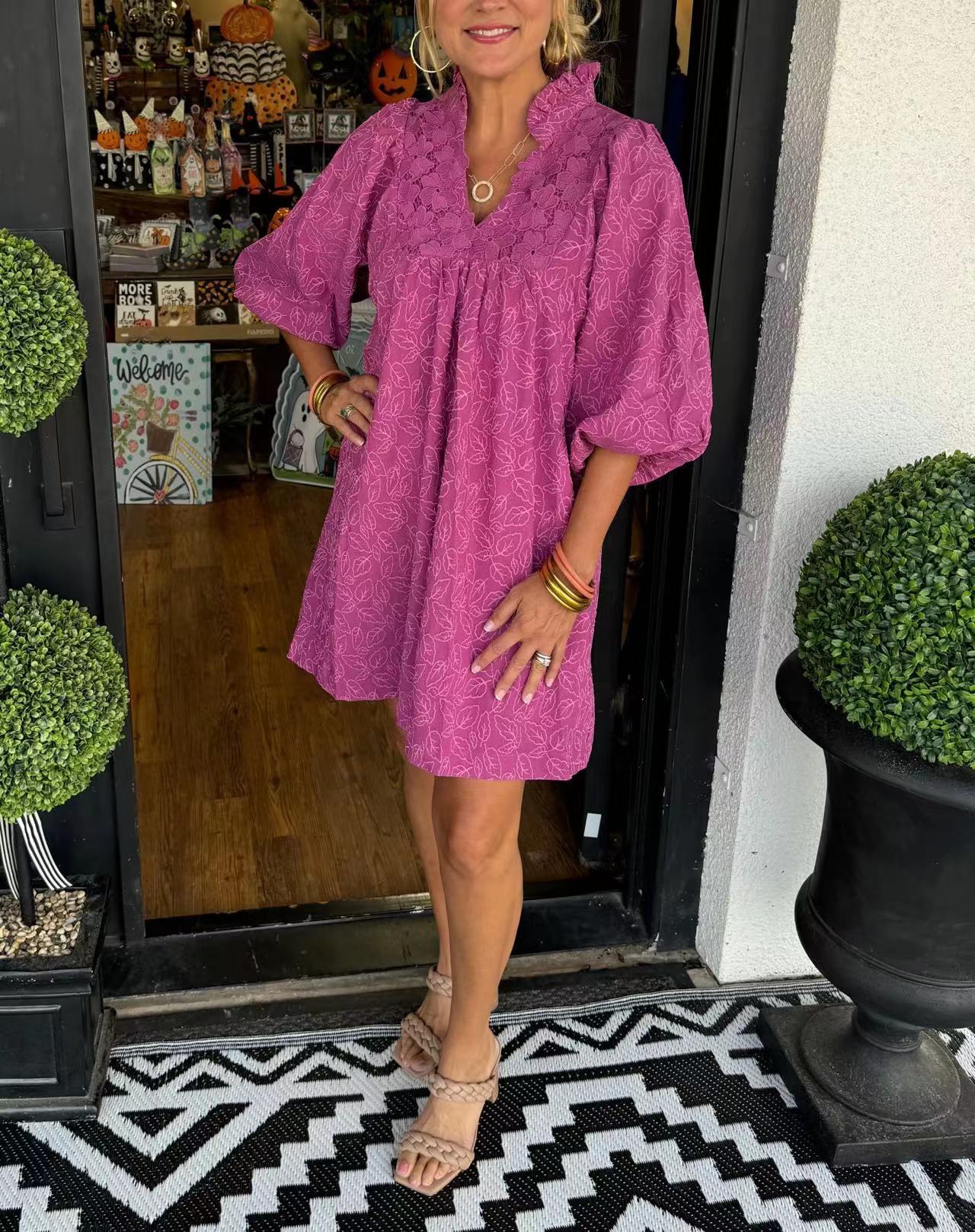 Robe-tunique Berg-Feldt pour femmes en tissu fluide et brodé
