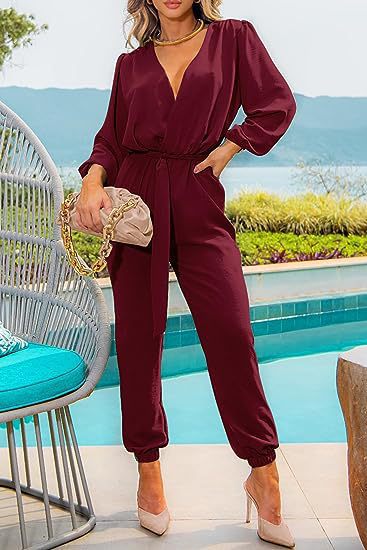 Eleganter Damen-Jumpsuit mit weiten Ärmeln und tailliertem Bund von berg-feldt