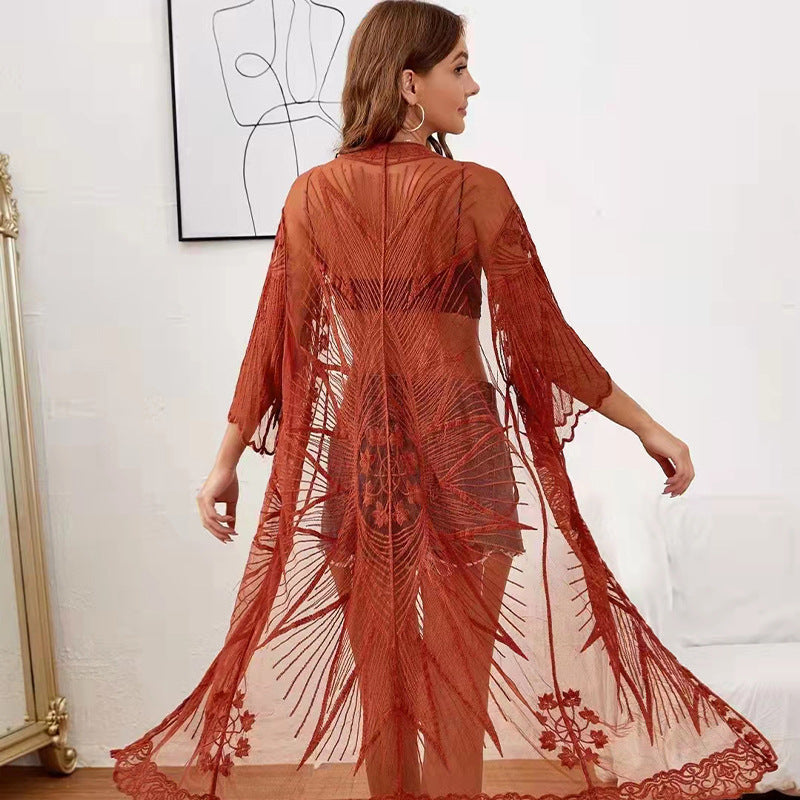 Kimono en dentelle transparente de style bohème pour femme par berg-feldt