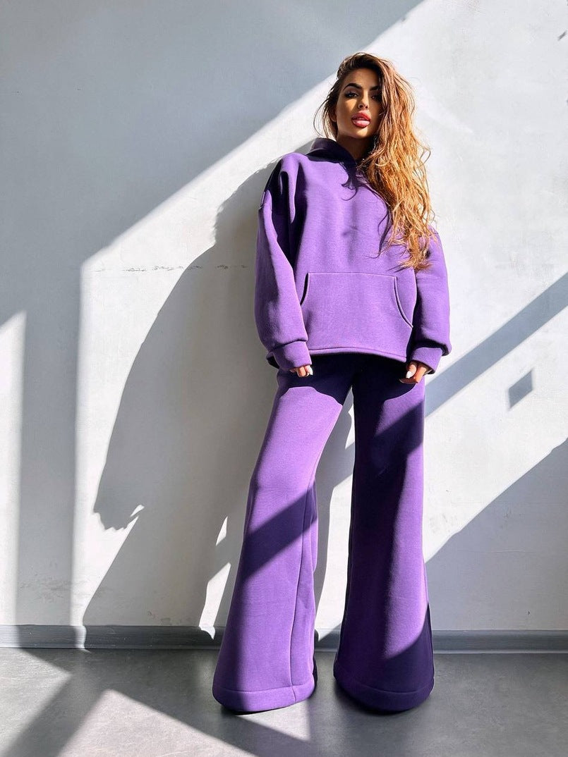 Ensemble sweat à capuche oversize et pantalon large décontracté Berg-Feldt pour femmes