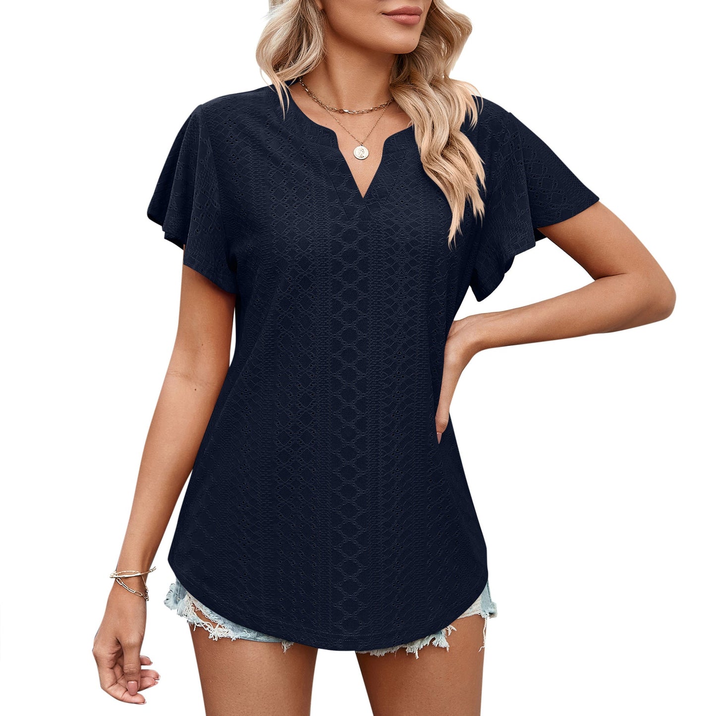 Damen Blouse aérienne avec motif perforé Berg-Feldt
