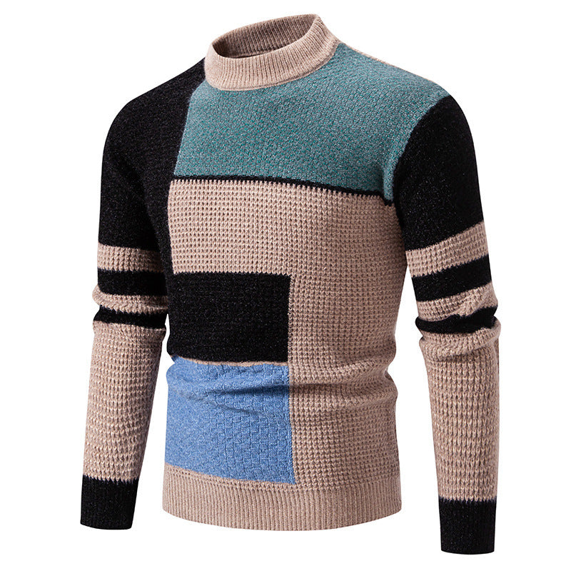 Herren modischer Pullover mit strukturiertem Farbblockdesign Berg-Feldt