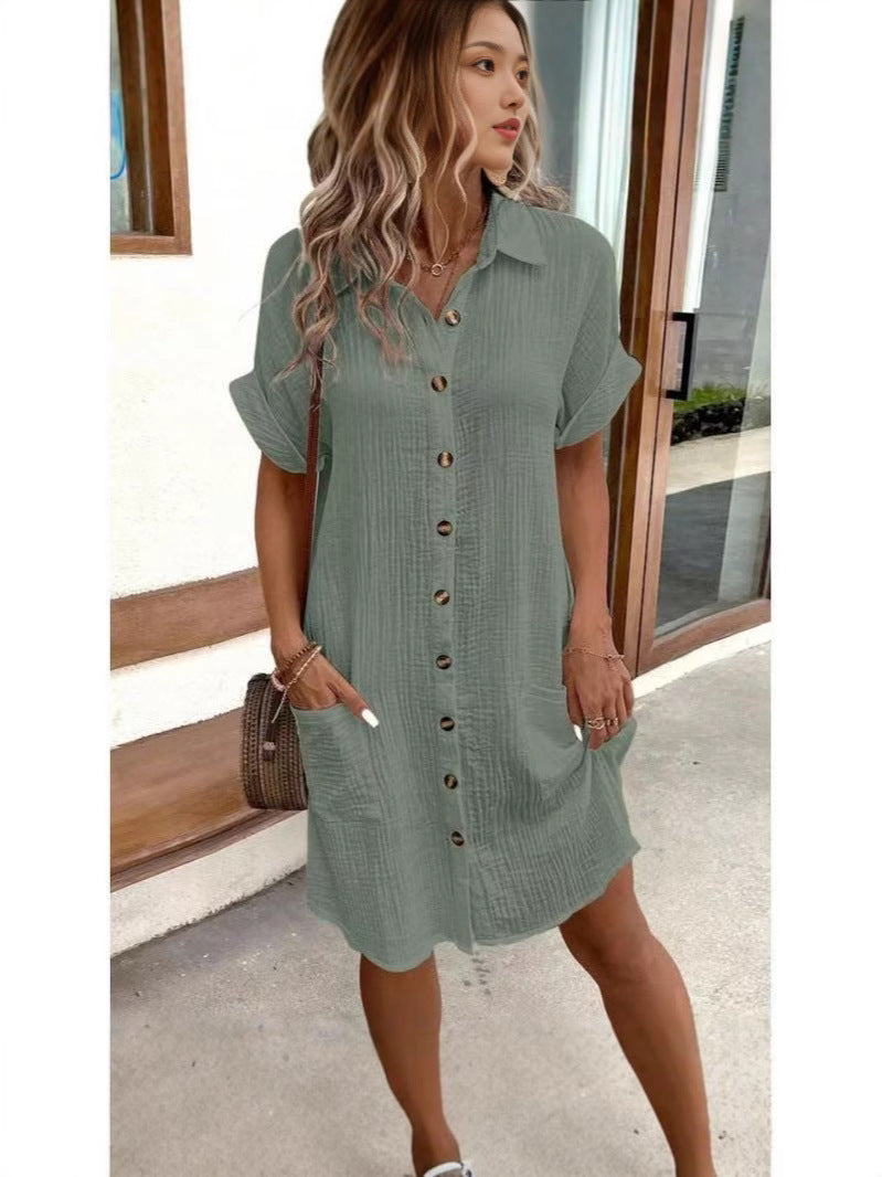 Robe chemise boutonnée Berg-Feldt pour femme avec poches latérales