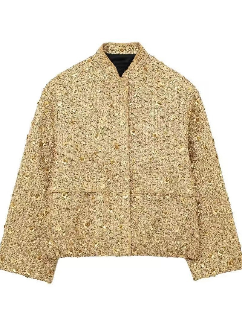 Berg-Feldt | Women's Sequin Long Sleeve Crop Top
