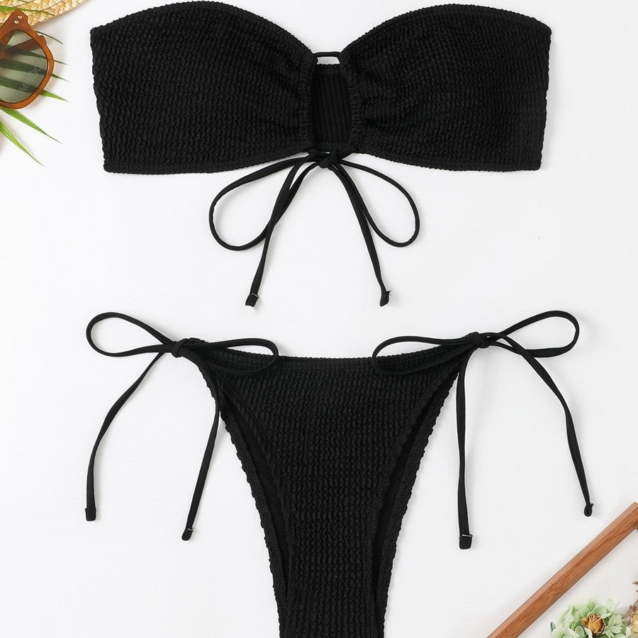 Elegantes Damen Bandeau Bikini-Set mit Bindebändern von berg-feldt