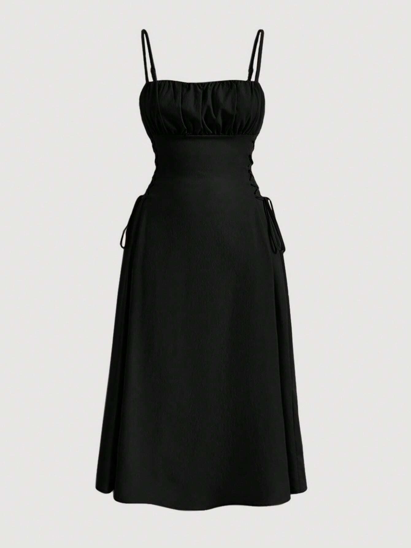 Robe mi-longue pour femme Berg-Feldt avec bretelles spaghetti réglables et taille ajustée