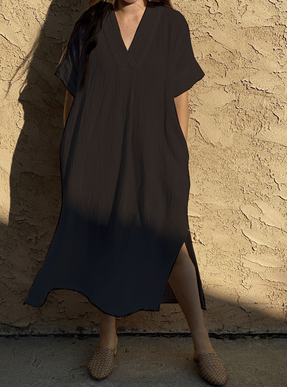 Robe longue en mousseline légère avec fentes latérales pour femme de berg-feldt