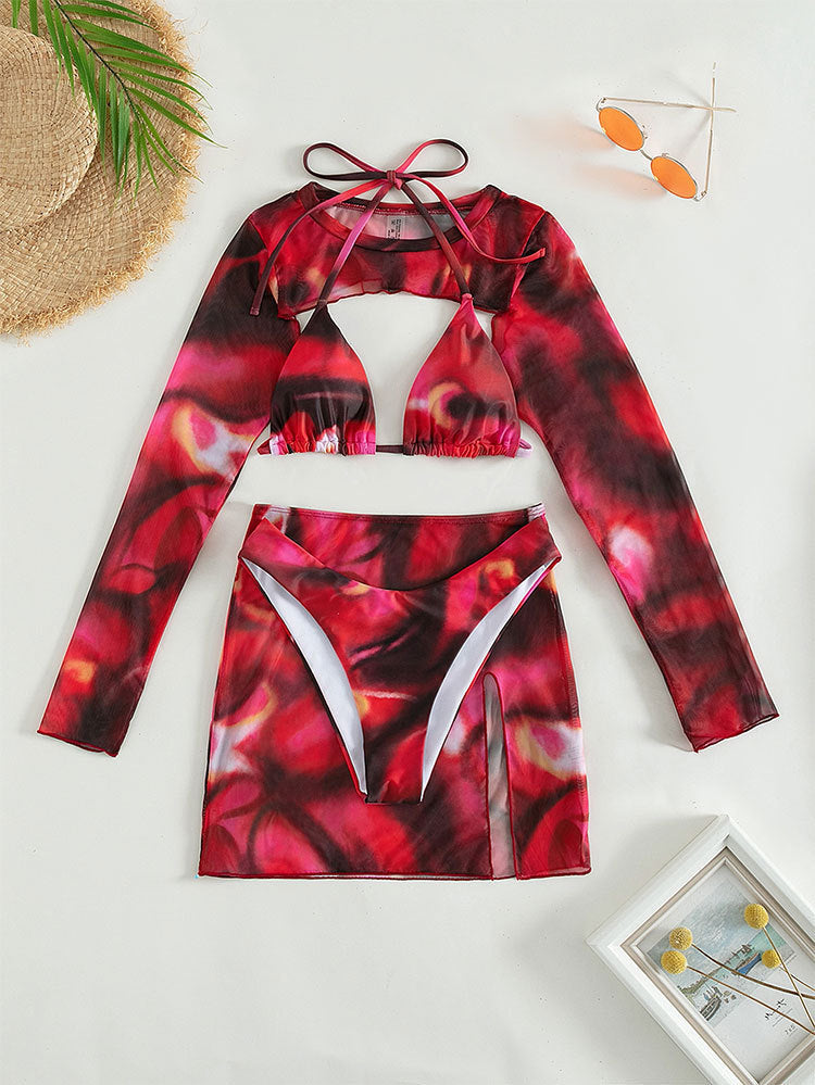 Ensemble maillot de bain élégant pour femme avec manches longues et jupe assortie de berg-feldt