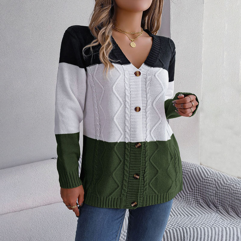 Berg-Feldt | Farbblock Strickjacke mit Modischem Stil